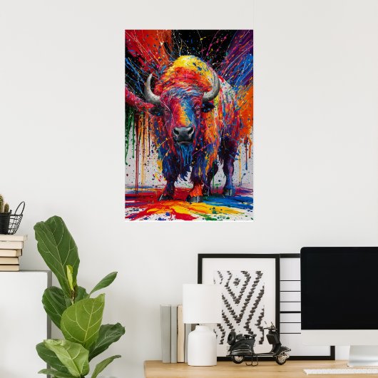 AI Buffalo Art Poster (Heimbüro)