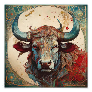 AI Bull Fotodruck