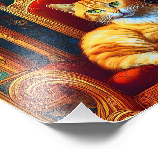 AI Cat Throne Fotodruck (Ecke)