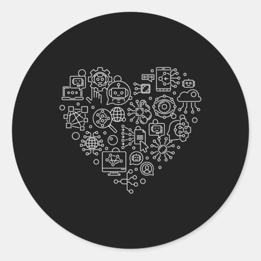 Ai Cbot He Ificial Intelligence Robot Expert Runder Aufkleber (Vorderseite)