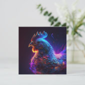 AI Chicken Feiertagskarte (Stehend Vorderseite)