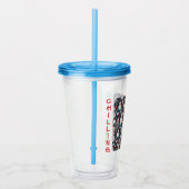 AI Chilling Snowman Pattern Acrylic Tumbler or Cup Acryltrinkbecher (Rechts)