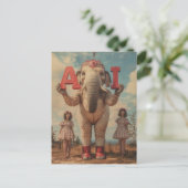 AI Circus Elephant Postkarte (Stehend Vorderseite)