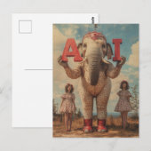 AI Circus Elephant Postkarte (Vorne/Hinten)
