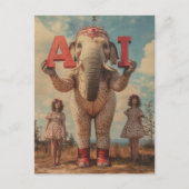 AI Circus Elephant Postkarte (Vorderseite)