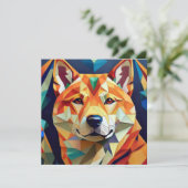 AI Cubism Dog Feiertagskarte (Stehend Vorderseite)