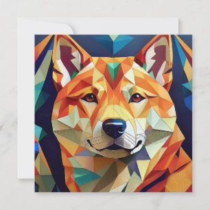 AI Cubism Dog Feiertagskarte