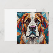 AI Cubism Dog Feiertagskarte (Vorne/Hinten)