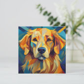 AI Cubism Dog Feiertagskarte (Stehend Vorderseite)