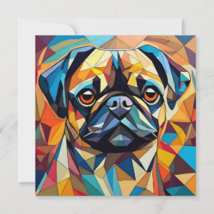 AI Cubism Dog Feiertagskarte