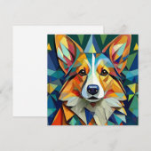 AI Cubism Dog Feiertagskarte (Vorne/Hinten)