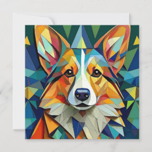 AI Cubism Dog Feiertagskarte