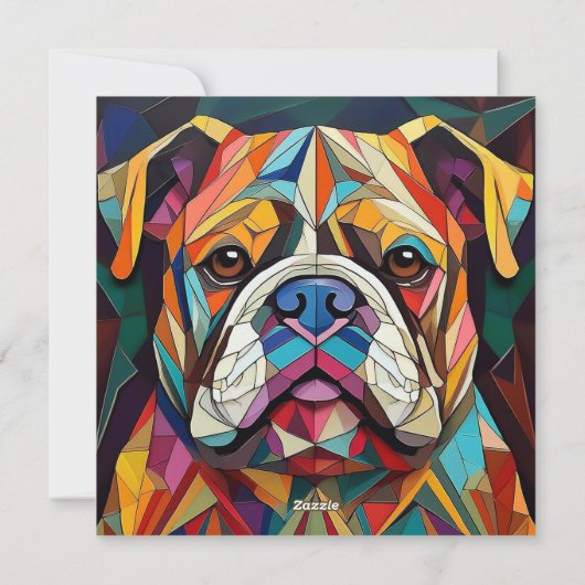 AI Cubism Dog Feiertagskarte (Rückseite)