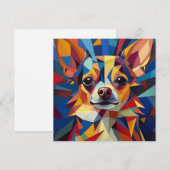 AI Cubism Dog Feiertagskarte (Vorne/Hinten)