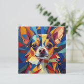 AI Cubism Dog Feiertagskarte (Stehend Vorderseite)