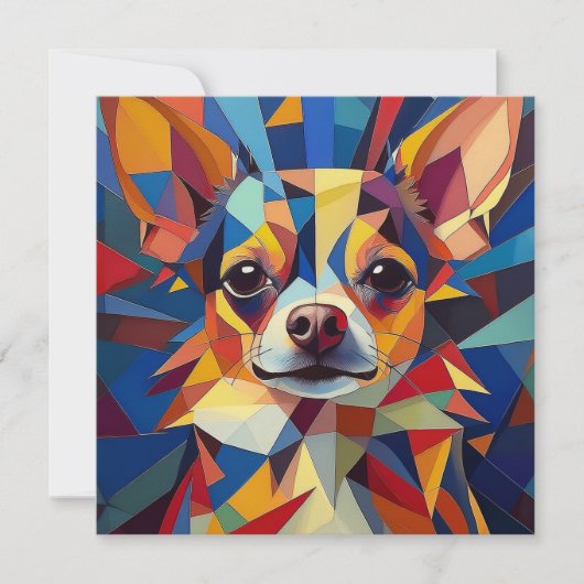 AI Cubism Dog Feiertagskarte (Vorderseite)