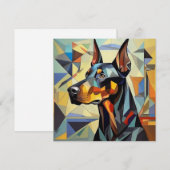 AI Cubism Dog Feiertagskarte (Vorne/Hinten)