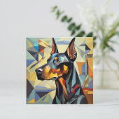 AI Cubism Dog Feiertagskarte (Stehend Vorderseite)