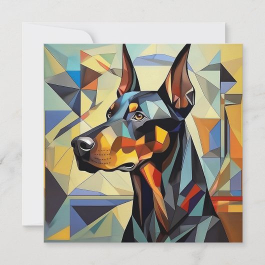 AI Cubism Dog Feiertagskarte (Vorderseite)