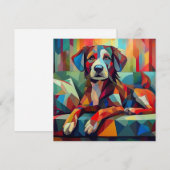 AI Cubism Dog Feiertagskarte (Vorne/Hinten)