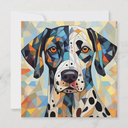 AI Cubism Dog Feiertagskarte (Vorderseite)