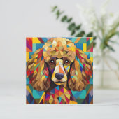 AI Cubism Dog Feiertagskarte (Stehend Vorderseite)