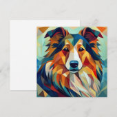 AI Cubism Dog Feiertagskarte (Vorne/Hinten)