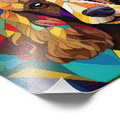 AI Cubism Dog Fotodruck (Ecke)