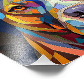 AI Cubism Dog Fotodruck (Ecke)