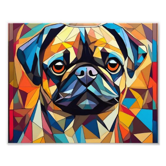 AI Cubism Dog Fotodruck (Vorne)