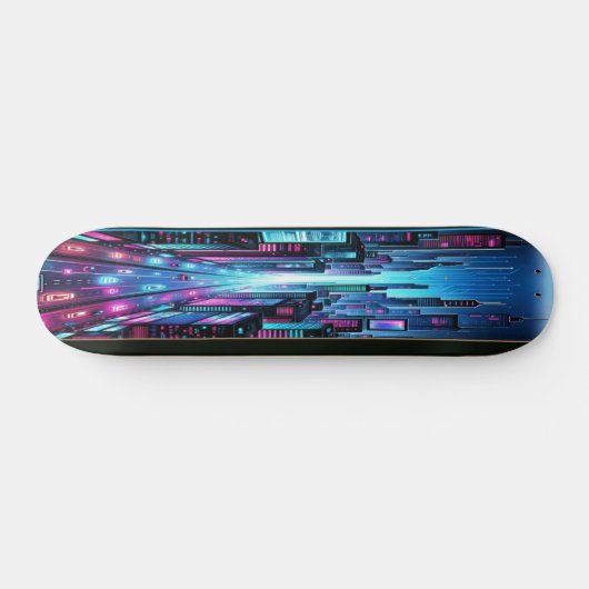 AI Cyber City Skateboard (Horizontal)