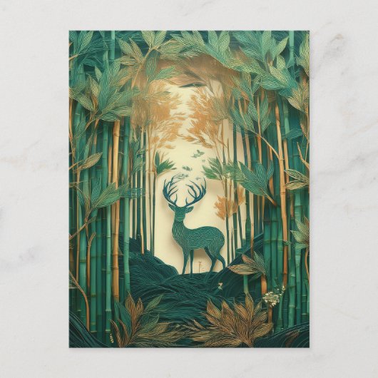 AI Deer Postkarte (Vorderseite)