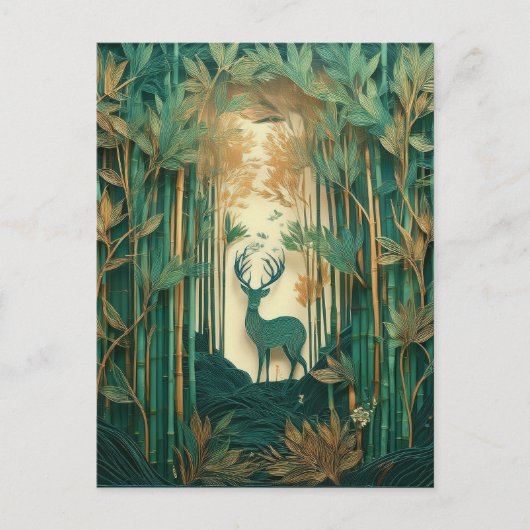 AI Deer Postkarte (Vorderseite)