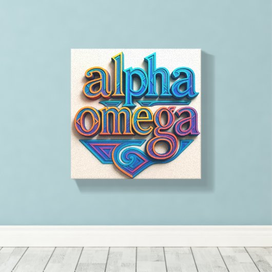 Ai Design Alpha und Omega Canvas Print Leinwanddruck (Insitu (Holzboden))