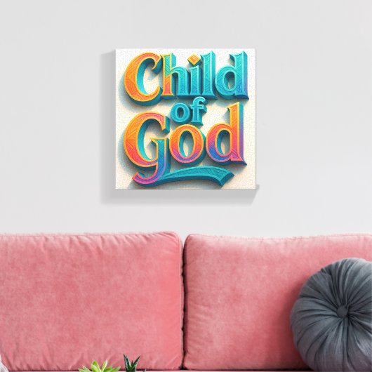 Ai design Child of God Stretched Leinwand (Insitu (Wohnzimmer))