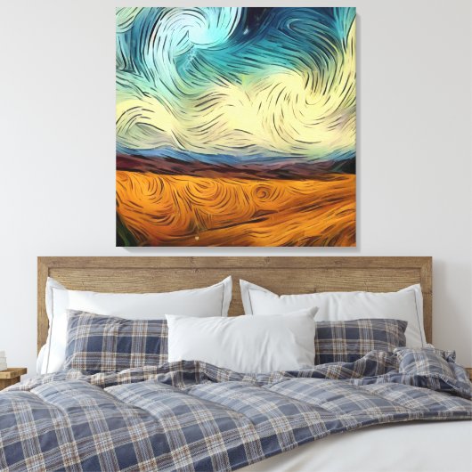 AI Digital Vincent Van Gogh Style Artwork Leinwanddruck (Insitu (Schlafzimmer))