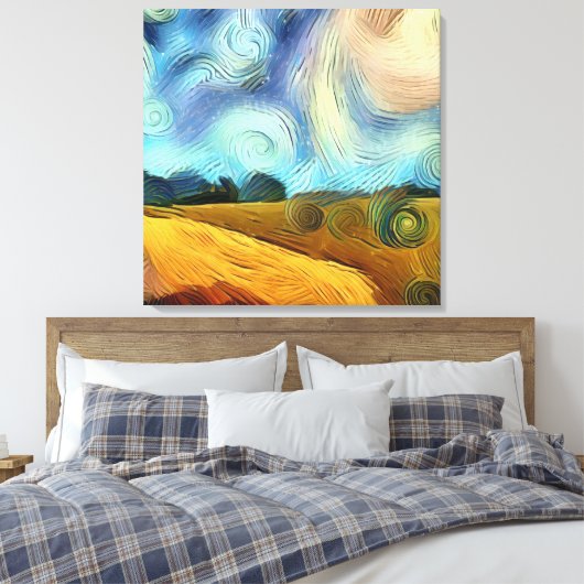 AI Digital Vincent Van Gogh Style Artwork Leinwanddruck (Insitu (Schlafzimmer))