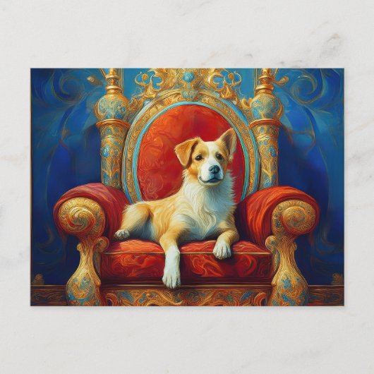AI Dog Throne Postkarte (Vorderseite)