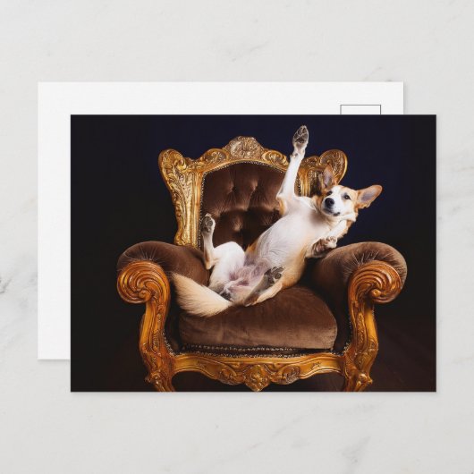 AI Dog Throne Postkarte (Vorne/Hinten)