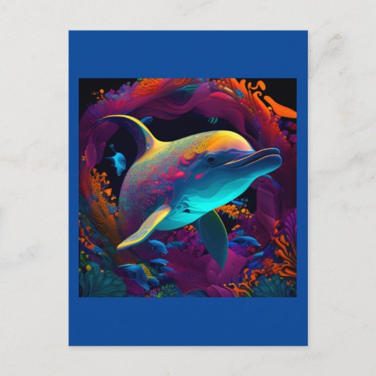 AI DOLPHIN DESIGN #4 POSTKARTE (Vorderseite)