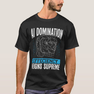 Ai Domination Efficiency Reigns Supreme Backprint  T-Shirt