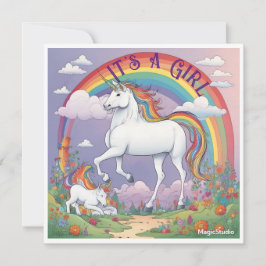 AI Download ist eine Girl Announcement Card Einladung