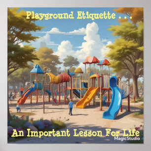 AI Download-Kinderspielplatz Etiquette Life Poster
