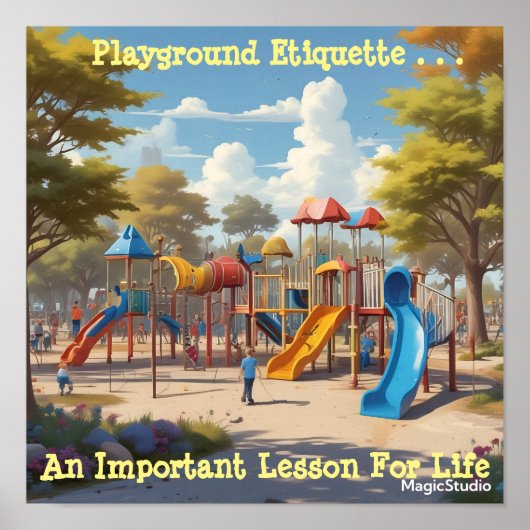 AI Download-Kinderspielplatz Etiquette Life Poster (Vorne)