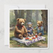 AI-Download Teddy Bear Picnic Announce Card Einladung (Vorderseite)