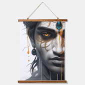 AI-Druck des Lord Krishna Wandteppich Mit Holzrahmen (Vorderseite)