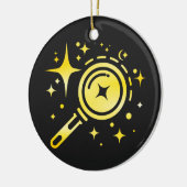 AI-Emblem für Sparkle-Sterne, Leuchtturm des digit Keramik Ornament (Links)