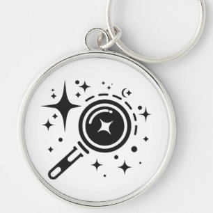 AI-Emblem Sparkle-Sterne, Leuchtturm des digitalen Schlüsselanhänger