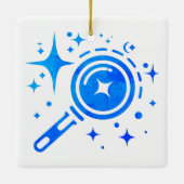 AI-Emblem Twinkle-Sterne, Leuchtturm der digitalen Keramikornament (Rückseite)