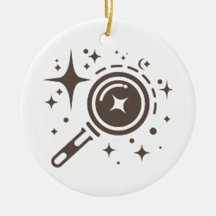 AI-Emblem Twinkle Sterne, Leuchtturm des digitalen Keramik Ornament